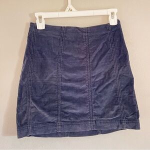 Navy Velvet Corduroy Free People skirt size 6